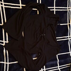 Black Long Sleeve Ribbed Top